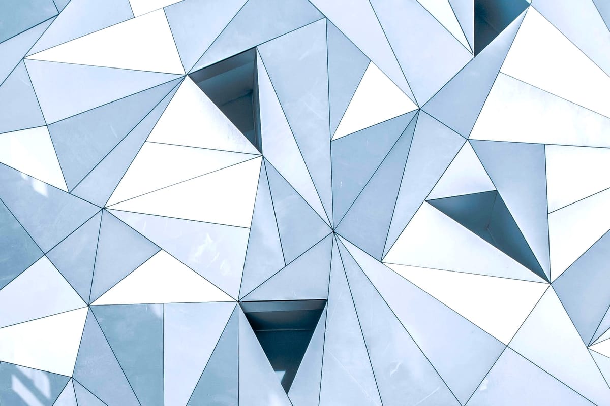 psychedelic, geometric, crystal-like glass wall