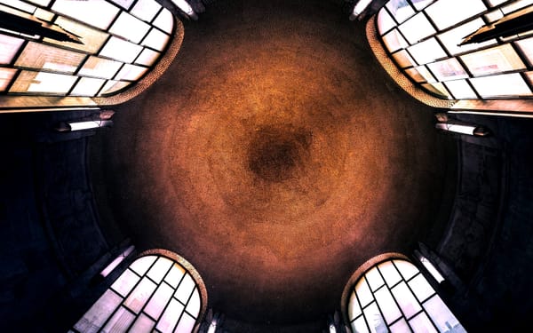  brown round ceiling of a church